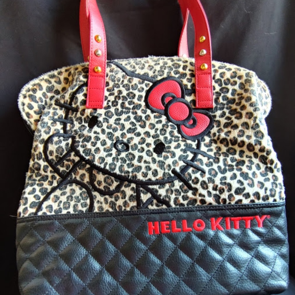 Leopard Print Hello Kitty Dome Style Purse